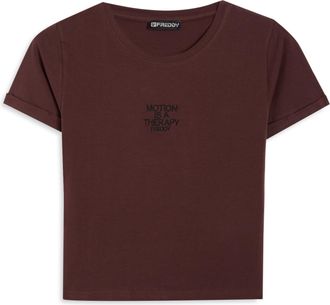 Freddy T-shirt slim donna con scritta ricamata