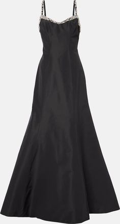 Monique Lhuillier Abito lungo Tumpet in seta