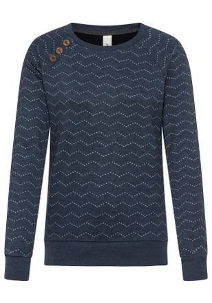 Ragwear Sweatshirt RAGWEAR DARIA ZIG ZAG O, Damen, Gr. XXL, navy, Sweatware, Obermaterial: 65% Baumwolle, 35% Polyester, gemustert, normal, Rundhals, Rippb&uuml;nd