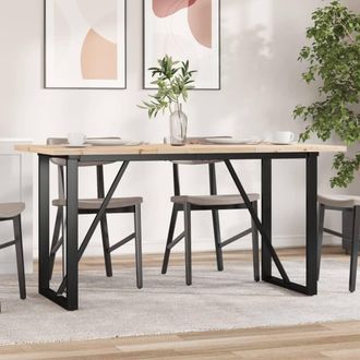 vidaXL Vidaxl - Mesa De Comedor Marco O Madera Maciza Pino Acero 140x80x75,5 Cm