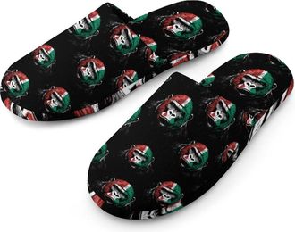 Generic Gorillas Face Italian Flag Mens Cotton Slippers Memory Foam Comfort House Shoes Winter Indoor Slipper for Hotel Casa Spa