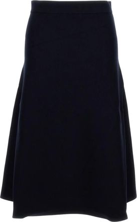 Max Mara Giusy Midi Rok - Dames - Midirokken - Blauw - S - Polyester - Rokken