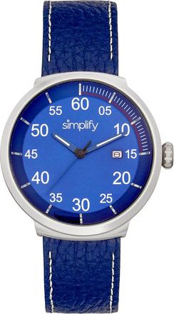 Simplify The 7100 Quartz Blue Dial Blue Leather Watch SIM7104