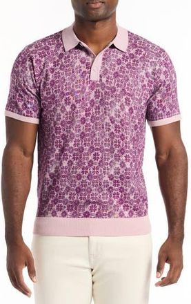 Robert Graham Johnny Collar Cotton Knit Polo in Light Pink at Nordstrom Rack, Size Xx-Large