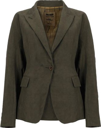 Uma Wang Kaia Fitted Single-Button Cape Jacket