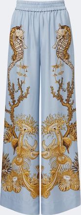 La DoubleJ Printed silk twill palazzo pants