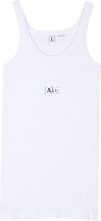 Random Identities logo-print ribbed tank top - men - Cotton - S - White