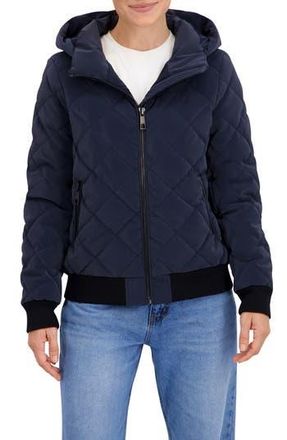 Ookie & Lala Quilted Hooded Bomber Jacket in Navy at Nordstrom Rack, Size X-Large