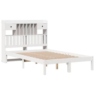 Berkfield Home Decorative Bookcase Bed without Mattress White 135x190 cm Double