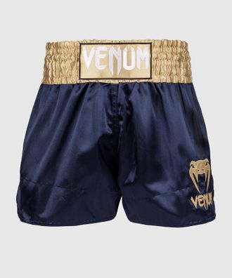 OEM Pantalones Cortos Cl&aacute;sicos De Muay Thai Venum Azul Marino/dorado Talla L