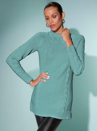 Cr&eacute;ation L Rollkragenpullover CREATION L Longpullover, Damen, Gr. 38, gr&uuml;n (salbei), 50% Viskose, 28% Polyester, 22% Polyamid, unifarben, Pullover Rollkragenpull