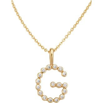 Made by Mary CZ Poppy Initial Necklace in Gold Vermeil Initial G at Nordstrom