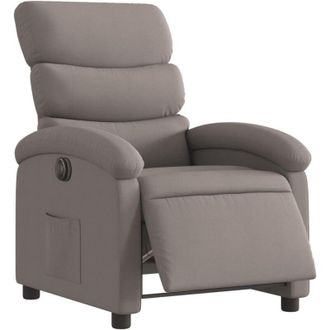 vidaXL Sill&oacute;n Reclinable El&eacute;ctrico Tela Gris Taup&eacute; Vidaxl