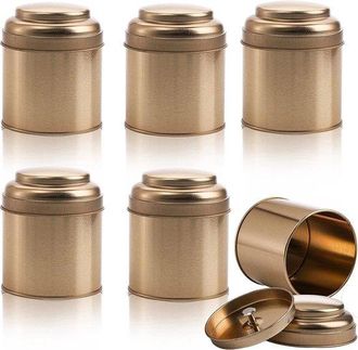 OEM Rewytaz-6 Piezas De Latas De T&eacute; Con Doble Tapa Herm&eacute;tica, Mini Recipientes Redondos Para Almacenar T&eacute;, Caf&eacute;, Az&uacute;car Y Hojas Sueltas