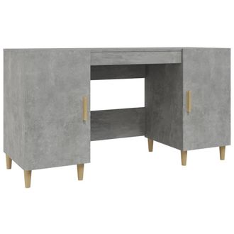 Berkfield Home Desk Concrete Grey 140x50x75 cm Engineered Wood | Size: 140 x 50 x 75 cm