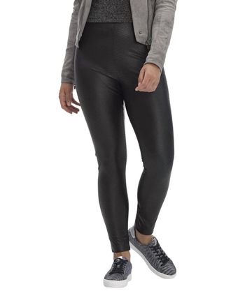 Hue Croco Leatherette High Rise Leggings In Black