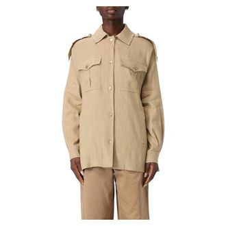 Alberta Ferretti Dames, Jassen, Beige, Maat: M Linnen