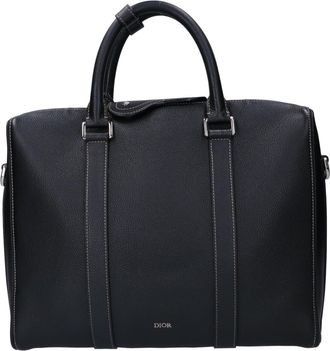 Dior Black Leather Briefcase (Pre-Owned)