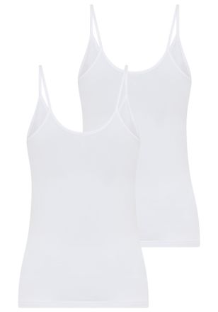 Ysabel Mora Spaghettitop YSABEL MORA, Damen, Gr. XXL, wei&szlig;, Single Jersey, Obermaterial: 95% Baumwolle, 5% Elasthan, figurbetont h&uuml;ftlang, V-Ausschnitt, Tops Spag