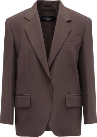 Max Mara Jassen, Dames, Bruin, S, Floc Blazer