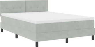 vidaXL Vidaxl - Box Spring Bed with Mattress Light grey 140 x 190 cm Fabric