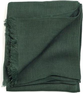 Studio Variously Coco Brown Hand Woven Linen Silk Blend Scarf in Green/brown at Nordstrom