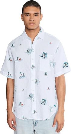 Tommy Bahama Nova Wave Pineapple Pete Mens Clothing White : 3XL, Cotton/Lyocell/Spandex