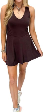 bobi V-Neck Skort Dress In Umber