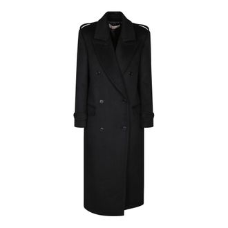 Blanca Vita Double-Breasted Coats, female, Black, Size: XL Colle 0434 Onice