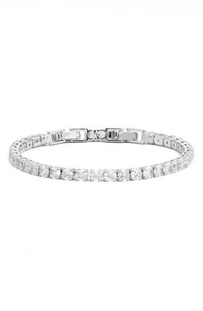 Nordstrom Cubic Zirconia Tennis Bracelet in Clear- Silver at Nordstrom