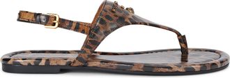 Kurt Geiger Womens Leather Backstrap T Bar Sandals - Brown - Size UK 5