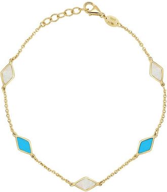 Italian Gold, Inc 14K Gemstone Station Chain Bracelet