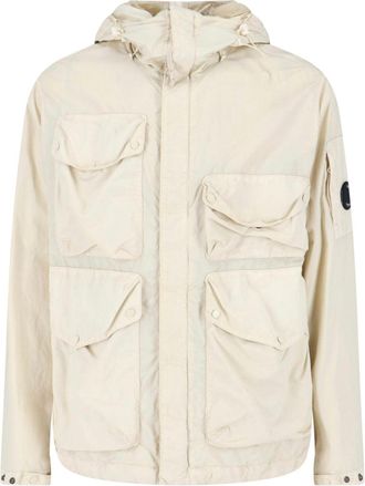 C.P. Company Cream Flatt Nylon Goggle Jacket