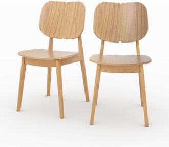 Rendez-Vous D&eacute;co Set De 2 Sillas De Madera Clara - Clyde