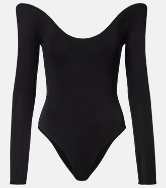 Alaia Ala&iuml;a Off-shoulder jersey bodysuit