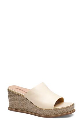 Johnston & Murphy Mallory Platform Wedge Slide Sandal in Bone Nappa Leather at Nordstrom, Size 6.5