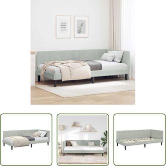vidaXL vidaXL Letto a L - Cornice del letto ad angolo Grigio chiaro 90 cm x 200 cm