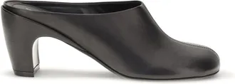 Dries Van Noten Womens Leather Mules Black Calf Sandal