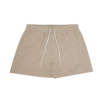 Malo Beige Gestreepte Boxershort met Zakken - Heren - Strandmode - Beige - 3XL - Polyester - Badmode