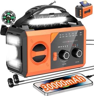 OEM Radio Port&aacute;til De Emergencia Con Funci&oacute;n De Carga: Radio Solar Am/fm 8 En 1 Con Bater&iacute;a Externa E Iluminaci&oacute;n
