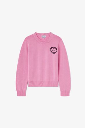 Ganni Moonlite Mauve Sweater in Pink - Size XXS Wool