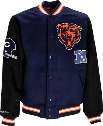 Mitchell & Ness Chicago Bears Legacy Varsity Jacket - Heren - Bomber jackets - Blauw - M - Wol - Jassen