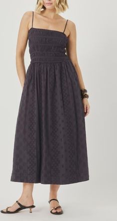 Splendid Kenzie Eyelet Sleeveless Maxi Dress in Lead Grey at Nordstrom, Size X-Large