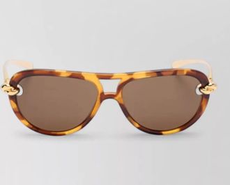 Bottega Veneta metal cutout aviator sunglasses