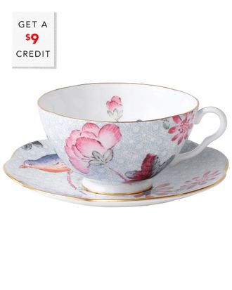 Wedgwood Cuckoo 2Pc Teacup & Saucer Setwith $9 Credit