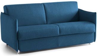 Dmora Sof&aacute; Cama 2 Plazas Paloma, Sof&aacute; Convertible Para Sal&oacute;n, Acolchado, Desenfundable, Calidad 100% Made In Italy, 160x95 H90 Cm, Azul - Dmora