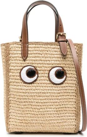 Anya Hindmarch Raffia Eyes Cross-body - Dames - Handtassen - Beige - ONE Size - Leer - Tassen