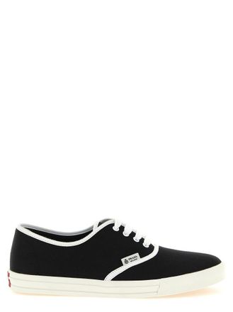 Prada Black Solid Cotton Drill Sneakers
