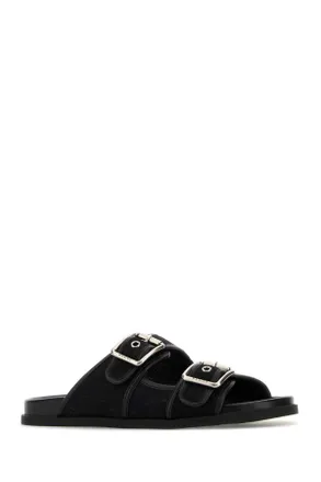 Gucci Mens Gg Fabric Slippers Black-Black Black/black Flat Shoes