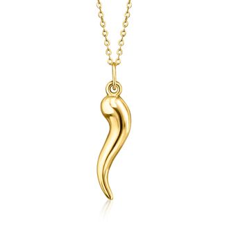 Canaria Canaria 10kt Yellow Gold Italian Horn Pendant Necklace